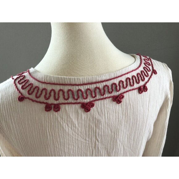 Ark & Co. Tunic Dress Women's Size M Embroidered Cream & Pink - Picture 4 of 10